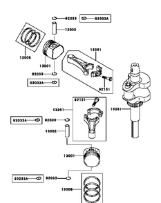 Part Location Diagram of KM-13031-7073 MTD Crankshaft-Comp